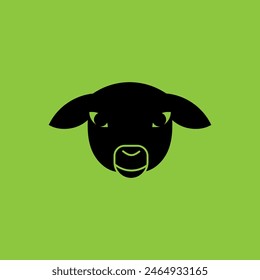 Sheep Head From Front. Iconic Style. Vector