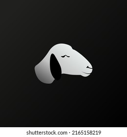 Sheep head gaming emblem style metallic silver minimal logo