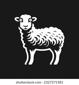 Sheep head icon black and white logo 