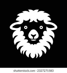 Sheep head icon black and white logo 