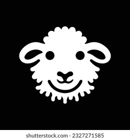 Sheep head icon black and white logo 