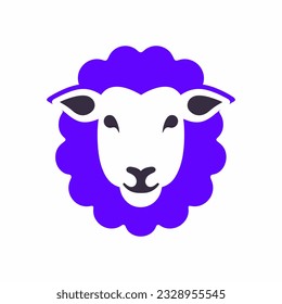 Sheep head icon. Flat design style vector illustration