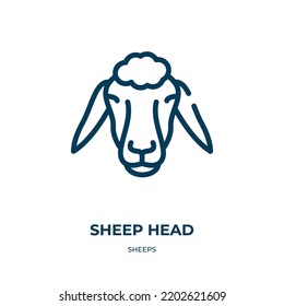 Schädelsymbol. Lineare Vektorgrafik aus der Sheeps-Kollektion. Outline Schafskopf Symbol Vektor. Dünnliniensymbol für Web- und mobile Apps, Logo, Printmedien.