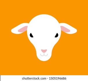 Sheep head isolated. Lamb face. vector illustration