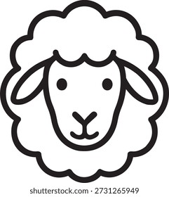 Schafkopf Lamm Mutton Linie Symbol Vektorgrafik
