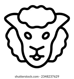 Sheep Head line icon, domestic animals concept, Lamb sign on white background, sheep portrait icon in outline style mobile concept web design. Vector graphics.