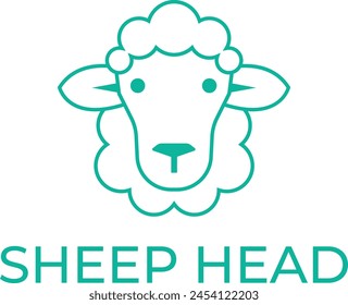 sheep head logo, Ram symbol design, Animal Head, Animal Flat Icon Logo Illustration.