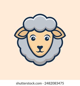 Cabeza de oveja logo estilo ilustración minimalista