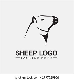 Sheep head logo vector icon illustration design template