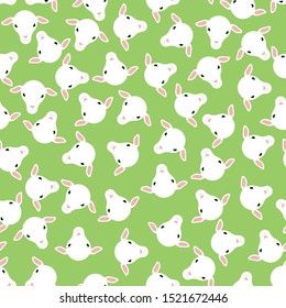 Sheep head pattern seamless. Lamb face background. vector texture