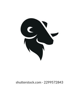 sheep head ram logo icon vector illustration