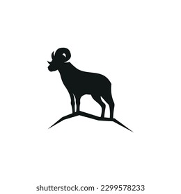 sheep head ram logo icon vector illustration