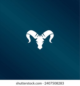 sheep head ram logo icon vector illustration