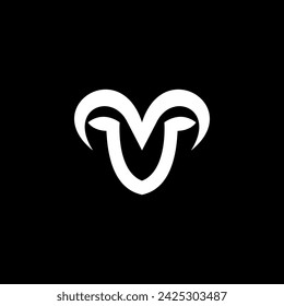sheep head ram logo icon vector illustration