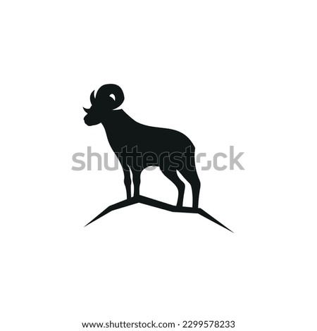 sheep head ram logo icon vector illustration
