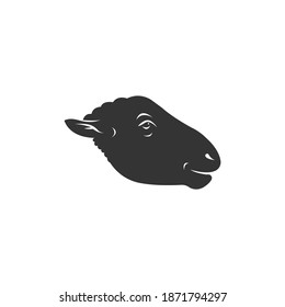 Sheep head silhouette vector on a white background