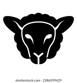 Sheep head solid icon, Farm animals concept, lamb sign on white background, silhouette of sheep face icon in glyph style for mobile concept and web design. Vector graphics