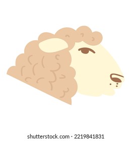 Cabeza de oveja. Ilustración plana vectorial.