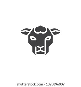 Sheep head vector icon. filled flat sign for mobile concept and web design. Ram animal glyph icon. Farm animals symbol, logo illustration. Pixel perfect vector graphics