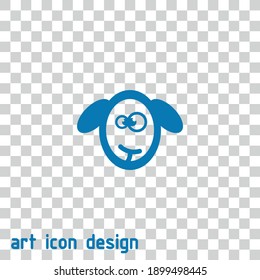 icono del vector de cabeza de oveja en un fondo abstracto
