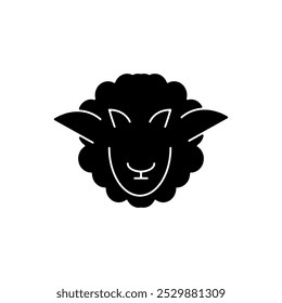 Sheep head vector icon, simple flat black trendy style illustration for web and app..eps