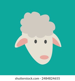Sheep Head Vector Illustration in Modern Style