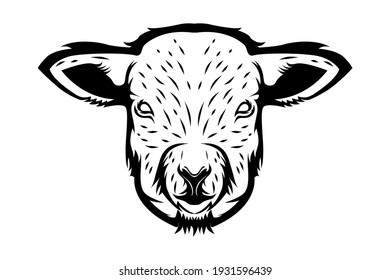SHEEP HEAD VECTOR LOGO BLACK WHITE