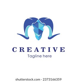 sheep head vector logo, elegant and premium design