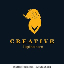 sheep head vector logo, elegant and premium design
