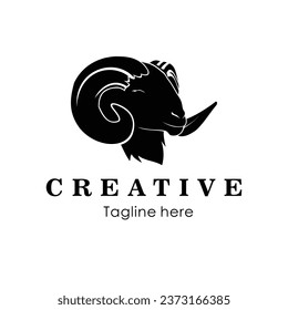 sheep head vector logo, elegant and premium design