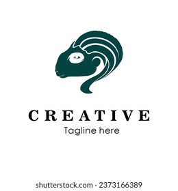sheep head vector logo, elegant and premium design