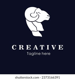 sheep head vector logo, elegant and premium design