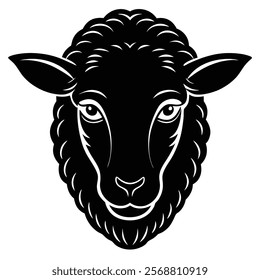 Sheep head vector silhouette art illustration