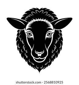 Sheep head vector silhouette art illustration