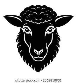 Sheep head vector silhouette art illustration
