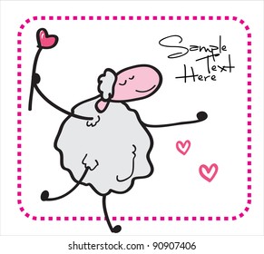 Sheep and a heart