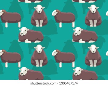 Sheep Herdwick Cartoon Background Seamless Wallpaper