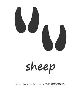 Sheep hooves. Sheep hoof print. Vector illustration.