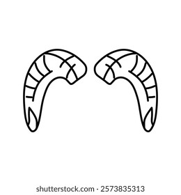 sheep horn animal line icon vector. sheep horn animal sign. isolated contour symbol black illustration