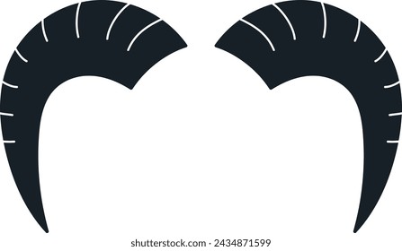 Sheep Horns Silhouette Vector Illustration