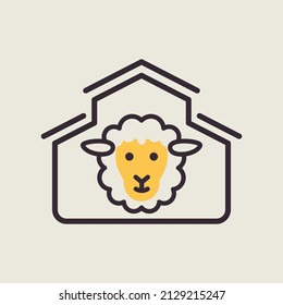 Sheep house icon. Farm animal sign. Graph symbol for your web site design, logo, app, UI. Vector illustration