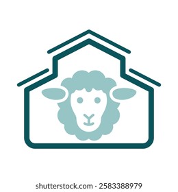 Sheep house isolated icon. Farm animal sign. Graph symbol for your web site design, logo, app, UI. Vector illustration