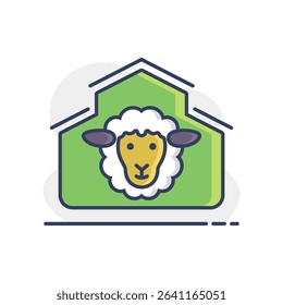 Sheep house isolated icon. Farm animal sign. Graph symbol for your web site design, logo, app, UI. Vector illustration