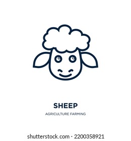 sheep icon from agriculture farming and gardening collection. Thin linear sheep, farm, nature outline icon isolated on white background. Line vector sheep sign, symbol for web and mobile