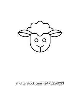 Sheep icon. Animal head. Farm icon button, vector, sign, symbol, logo, illustration, 