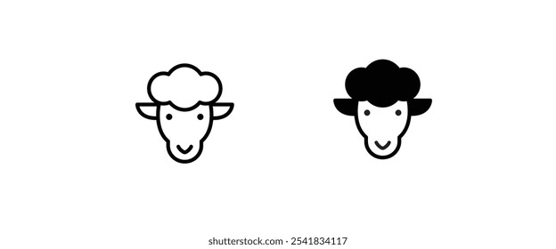 Sheep icon. Animal head. Farm icon button, vector, sign, symbol, logo, illustration, editable stroke, flat design style isolated on white