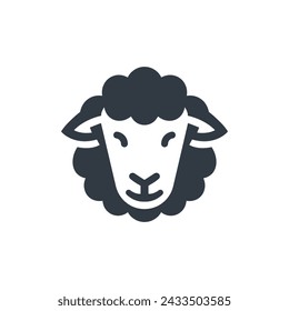 Sheep icon, animal head. lamb symbol. Vector illustration