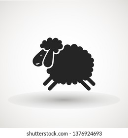 Sheep icon. Animal head. Silhouette icon sheep. Farm sign. Graph symbol for your web site design, logo, app, UI. Ewes