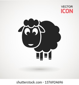 Sheep icon. Animal head. Silhouette icon sheep. Farm sign. Graph symbol for your web site design, logo, app, UI. Ewes