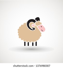 Sheep icon. Animal head. Silhouette icon sheep. Farm sign. Graph symbol for your web site design, logo, app, UI. Ewes